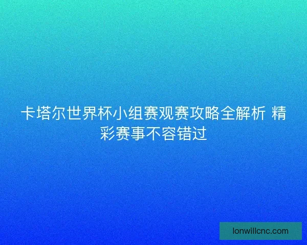 卡塔尔世界杯小组赛观赛攻略全解析 精彩赛事不容错过